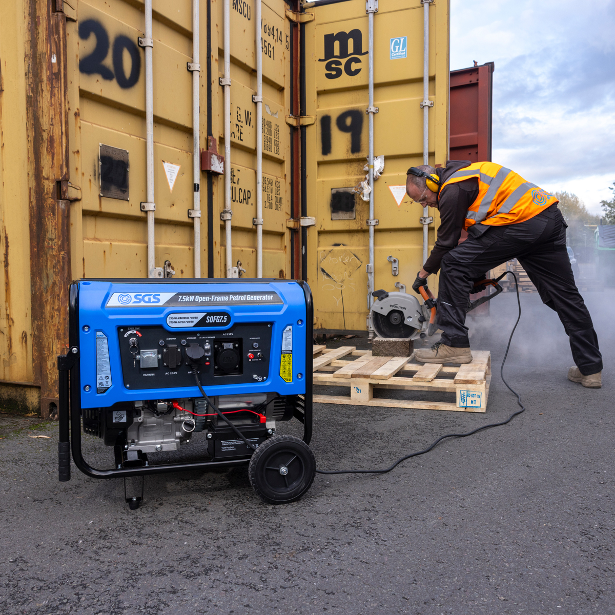 SGS 7.5kW Heavy-Duty Open-Frame Petrol Generator with AVR